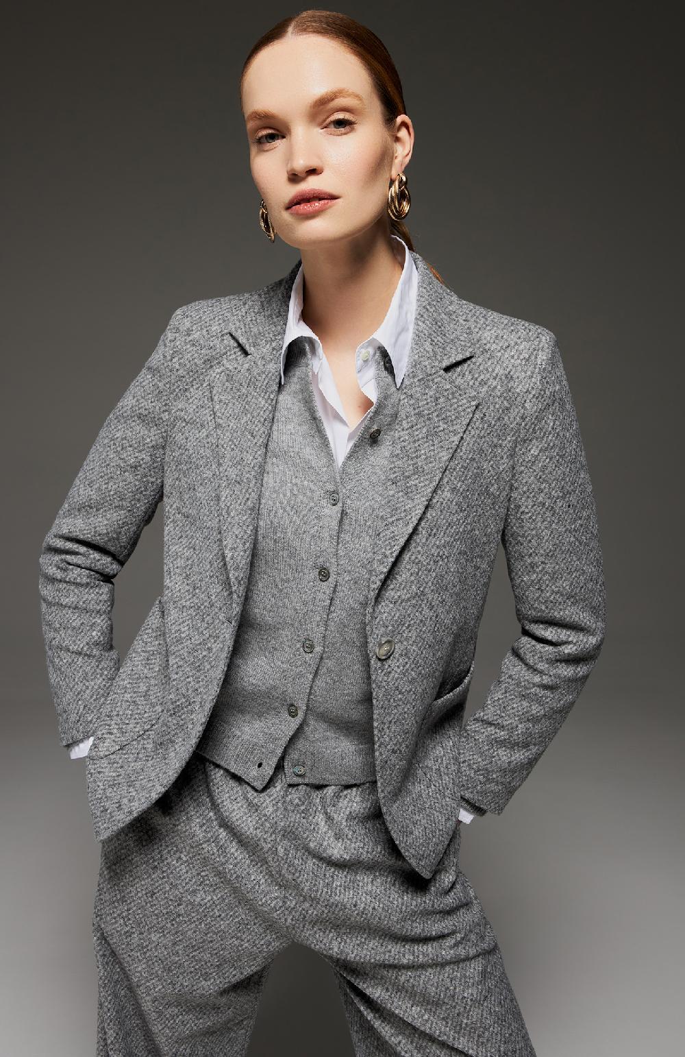 Seventy Cardigan girocollo in lana cashmere - Col. Grigio Offerte