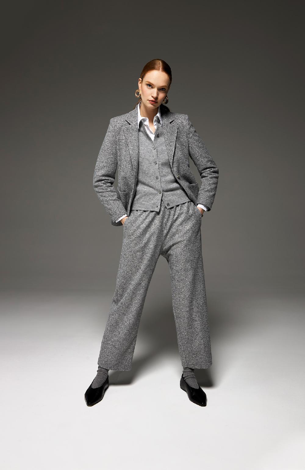 Seventy Cardigan girocollo in lana cashmere - Col. Grigio Offerte