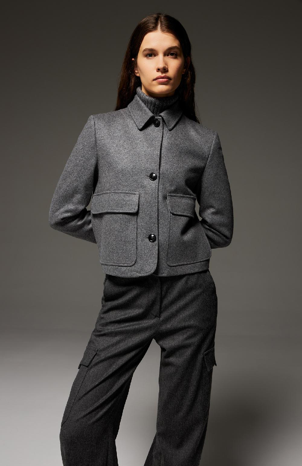 Seventy Pantalone stile cargo lungo in flanella cardata stretch - Col. Grigio Hotsell