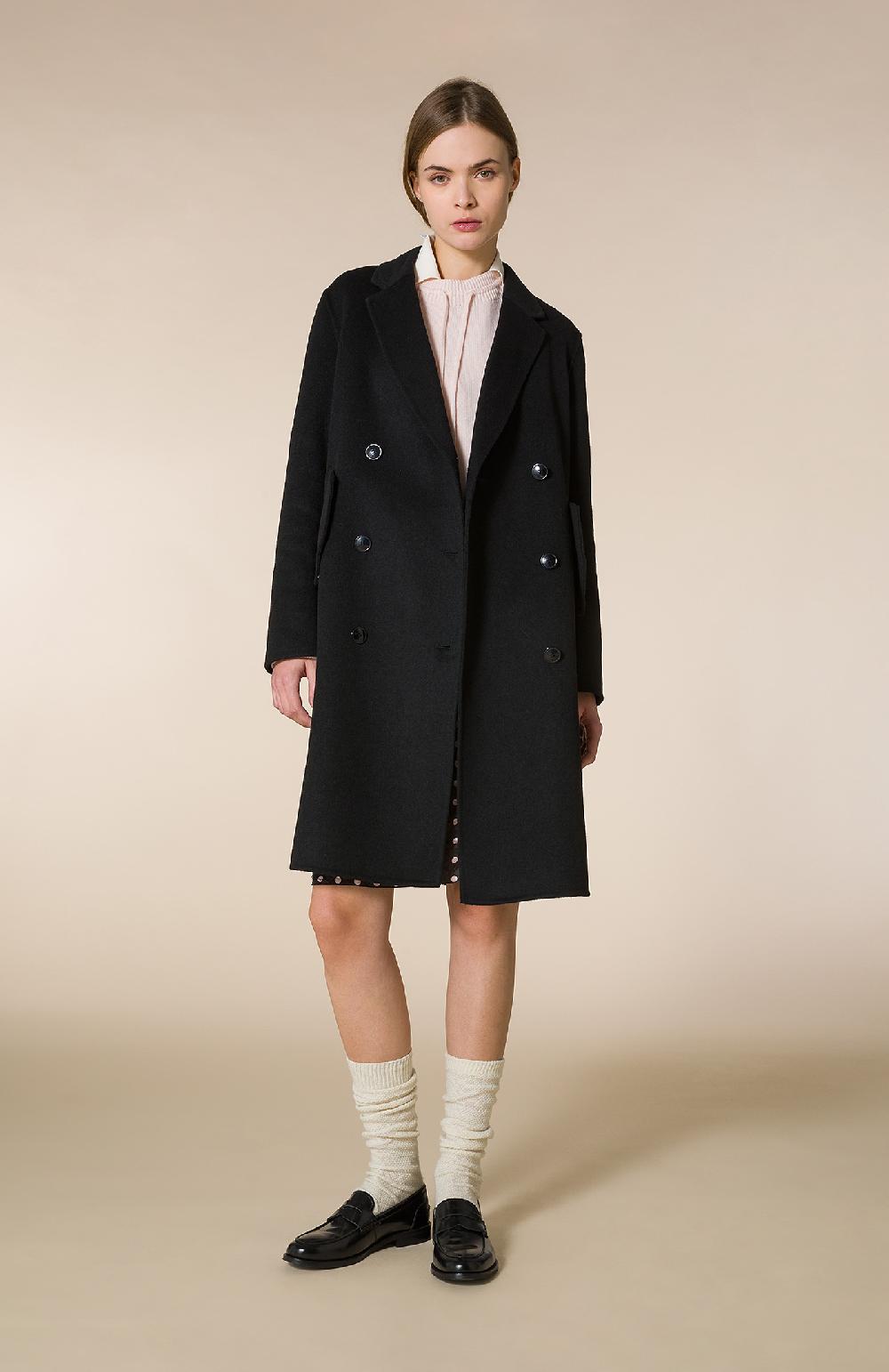 Seventy Cappotto doppiopetto in panno double - Col. Nero Sottocosto