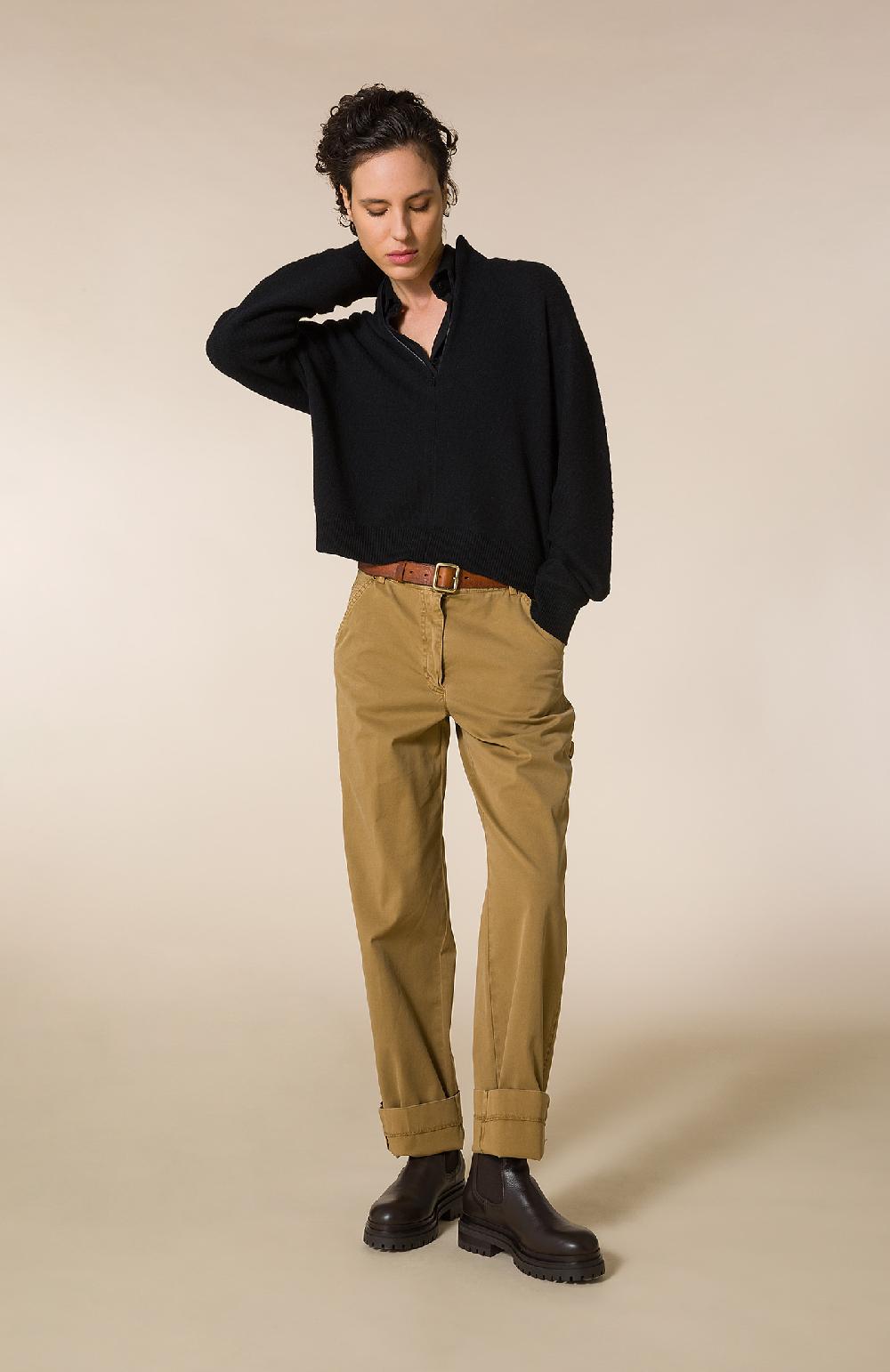 Seventy Maglioncino con collo a lupetto e zip - Col. Nero Sconto