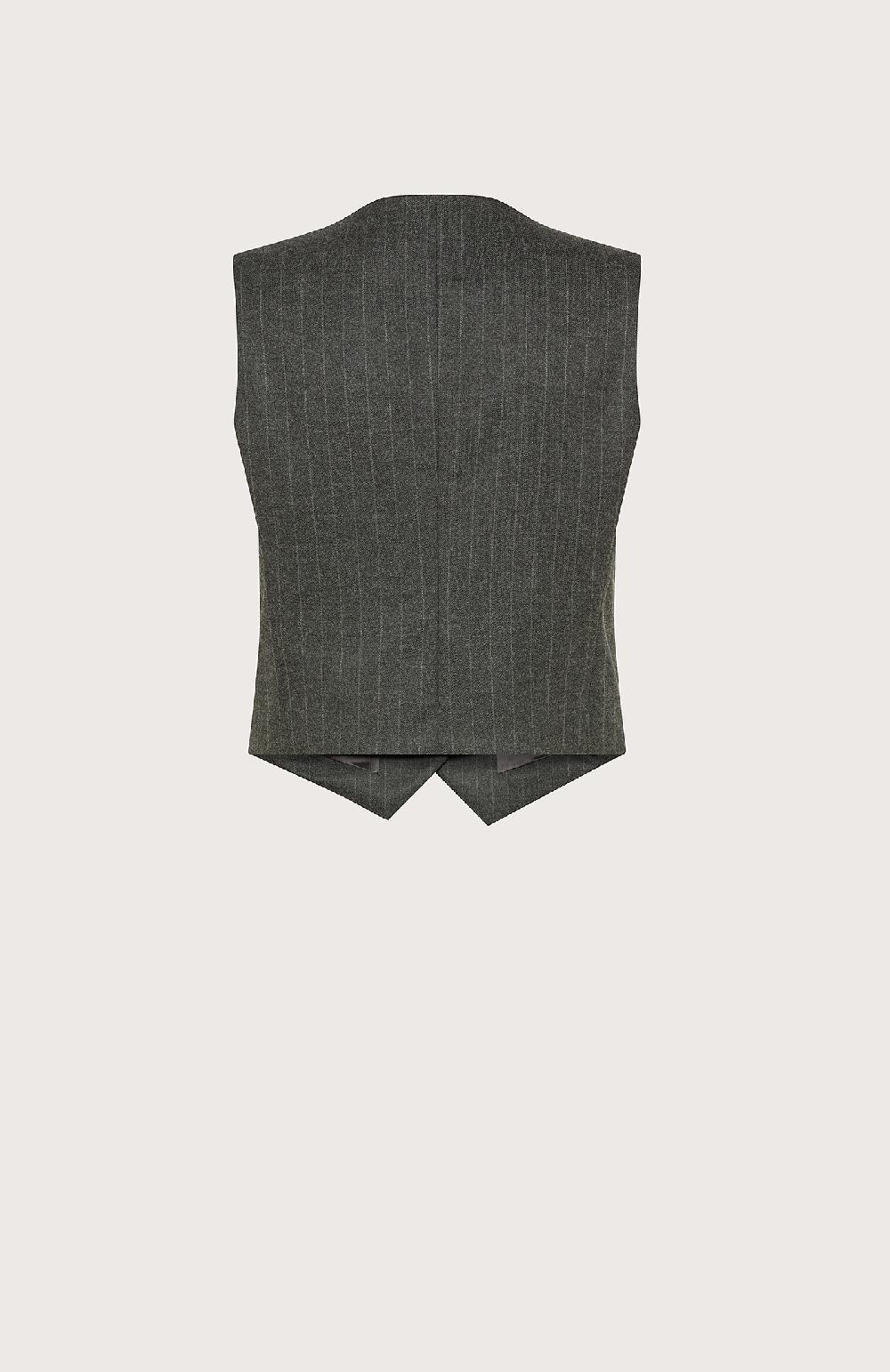 Seventy Gilet sartoriale corto gessato - Col. Grigio Nuova