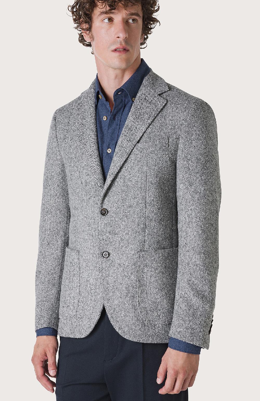 Seventy Giacca monopetto con fantasia tweed - Col. Grigio Pezzi Unici