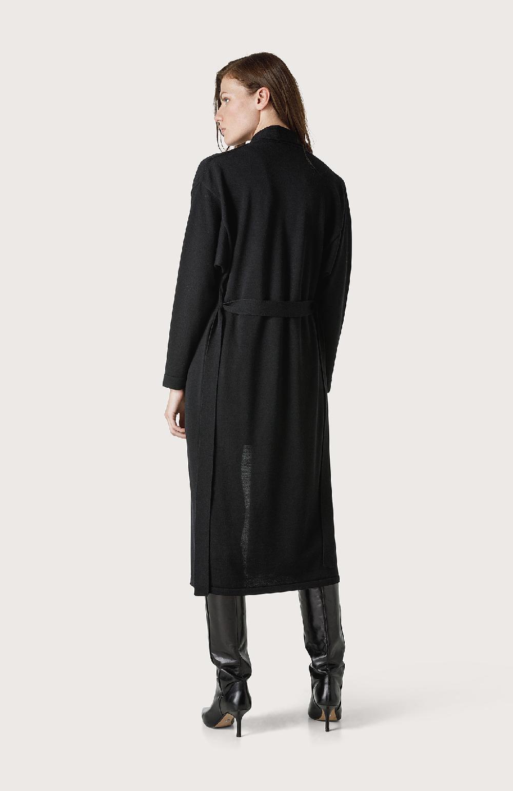 Seventy Maxi cardigan con cintura - Col. Nero Nuova