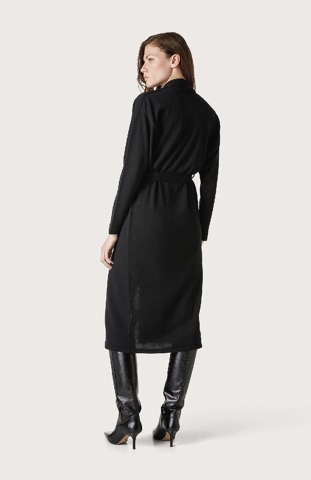 Seventy Maxi cardigan con cintura - Col. Nero Nuova