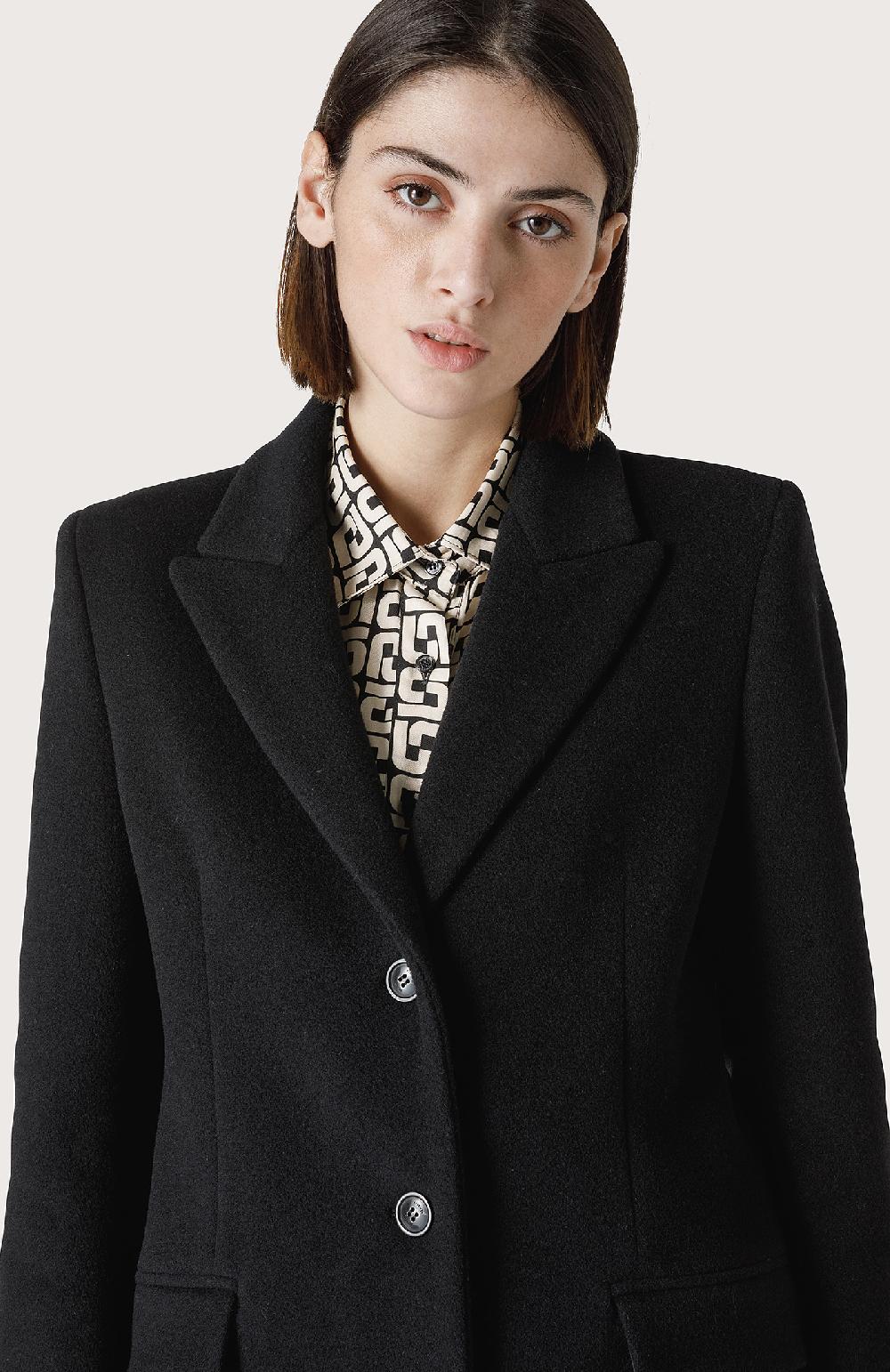 Seventy Cappotto a tre bottoni - Col. Nero Spedizione Gratuita