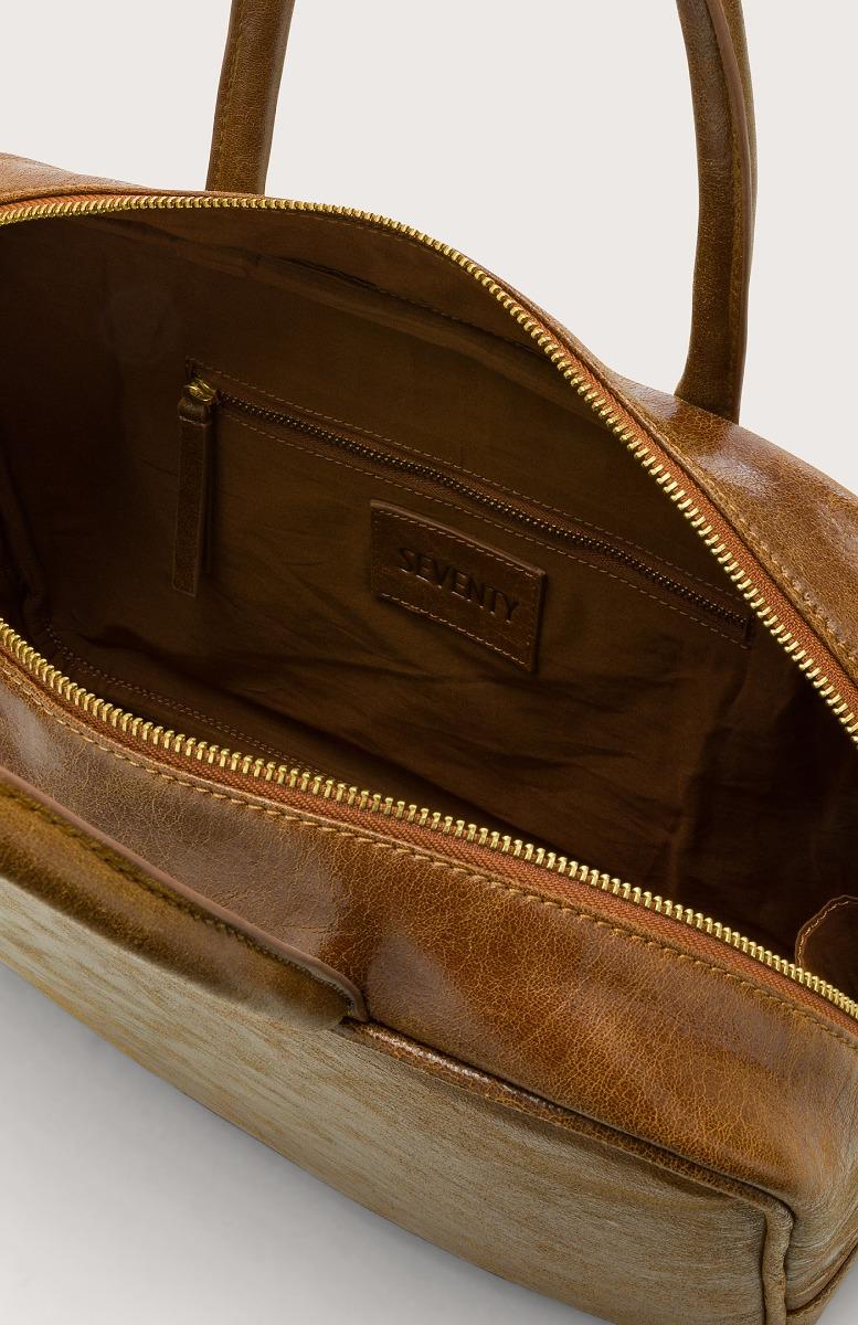 Seventy Bauletto in pelle effetto vintage - Col. Marrone Sconto