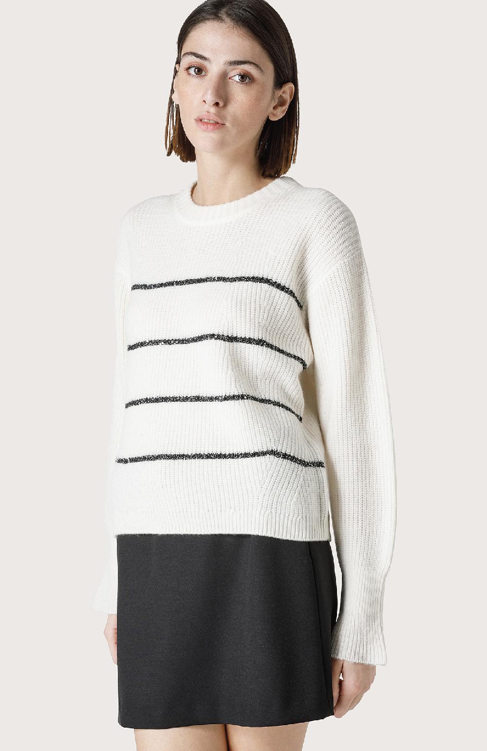 Seventy Maglia con righe in lurex - Col. Bianco Outlet