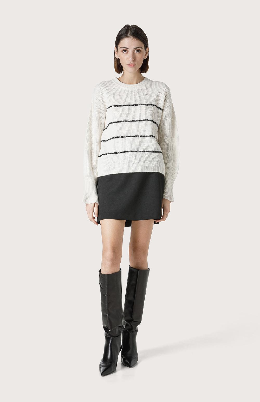 Seventy Maglia con righe in lurex - Col. Bianco Outlet
