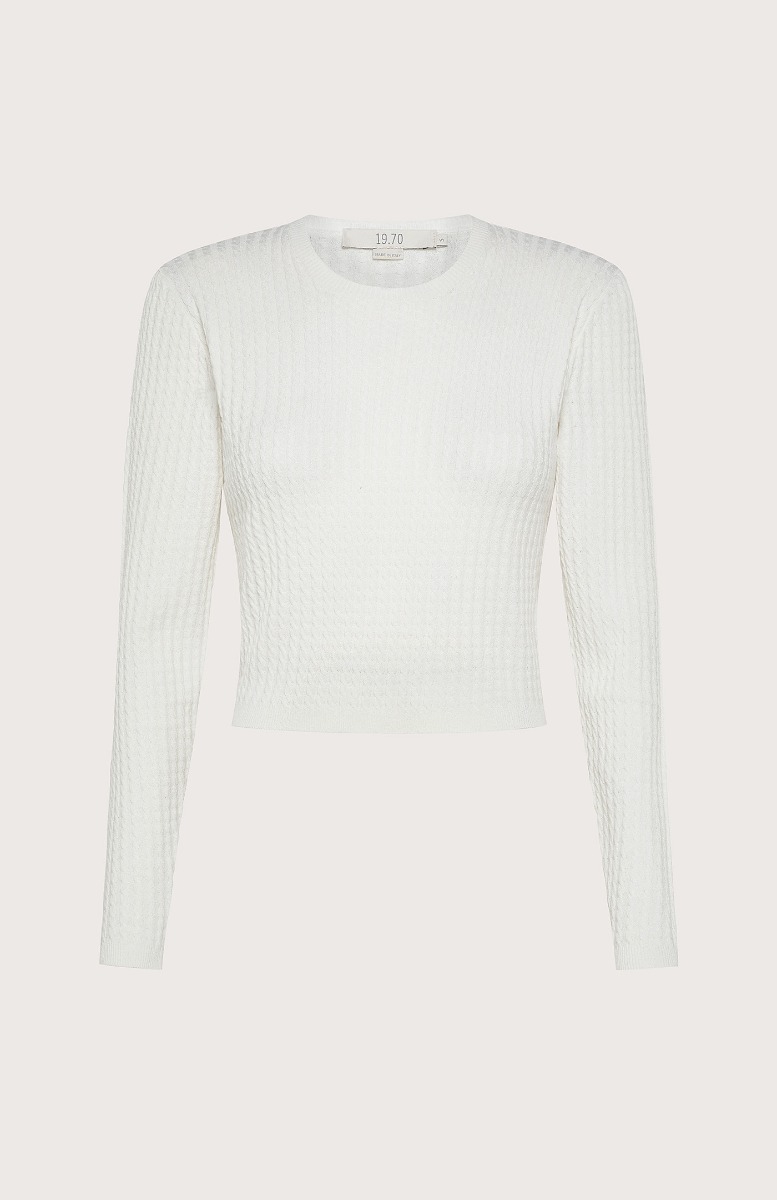 Seventy T-shirt corta con ricami macramè - Col. Bianco Negozio