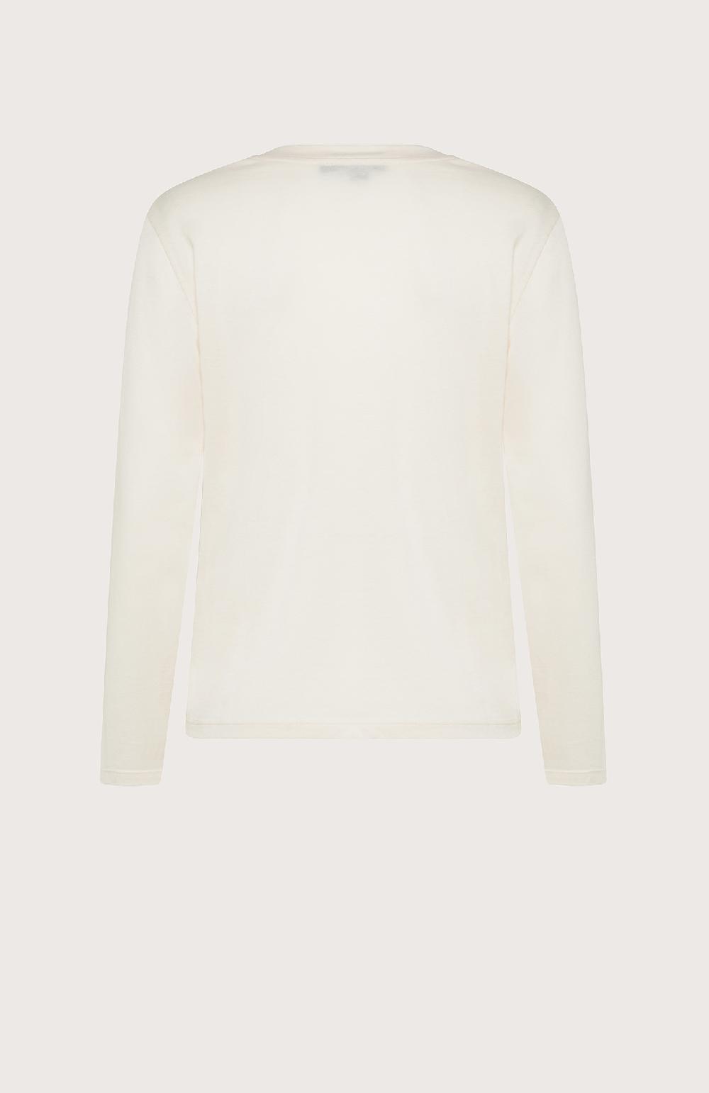 Seventy T-shirt girocollo con maniche lunghe bi-materiale - Col. Neutro Moda