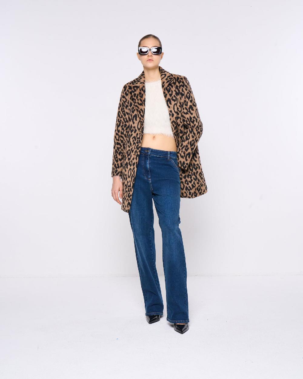 Silvian Heach Cappotto monopetto leopardato Fino Al -60%