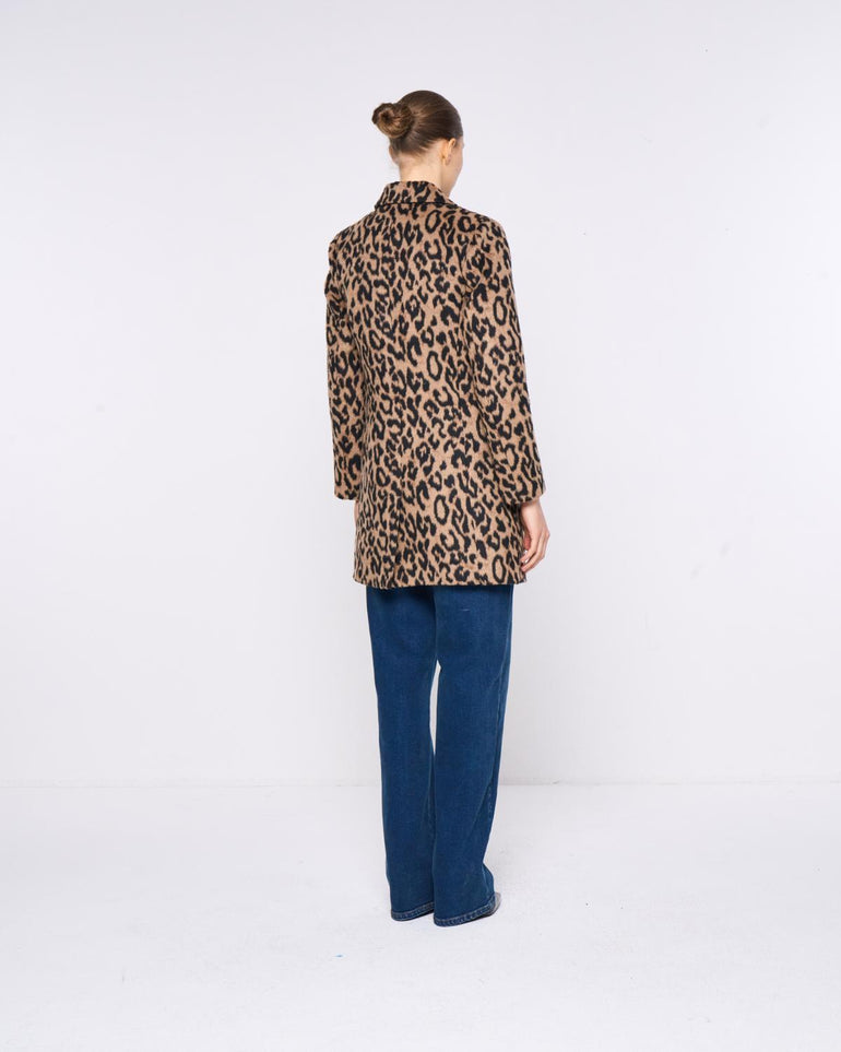 Silvian Heach Cappotto monopetto leopardato Fino Al -60%