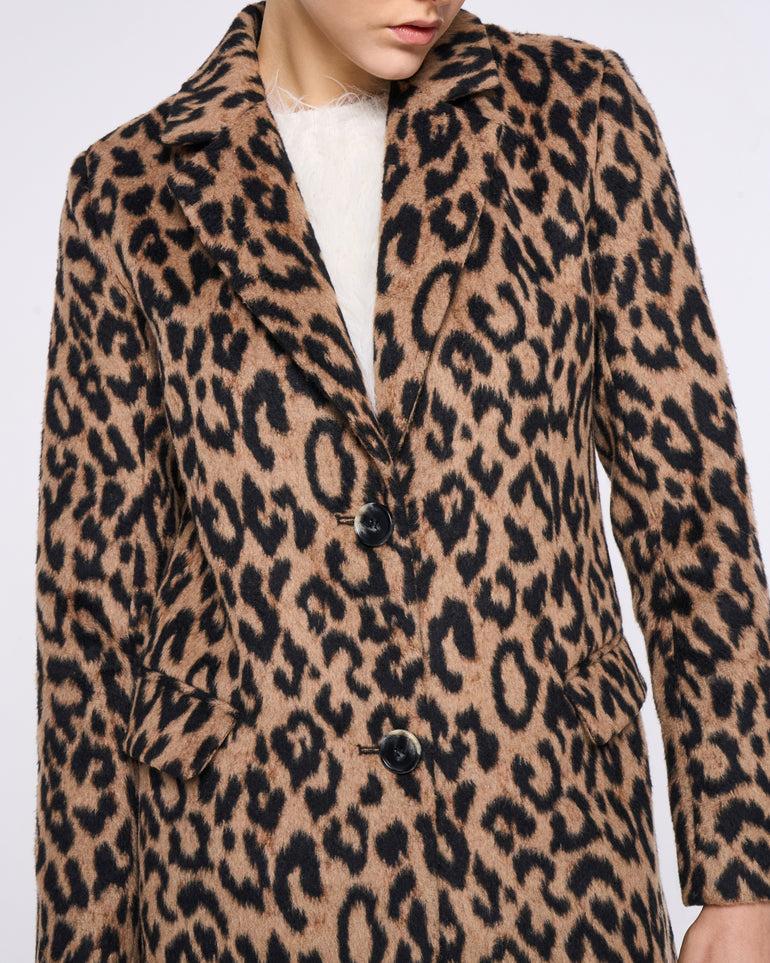 Silvian Heach Cappotto monopetto leopardato Fino Al -60%