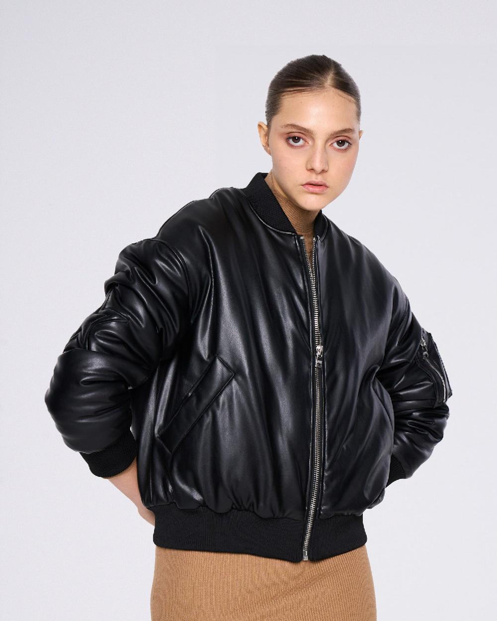 Silvian Heach Bomber in ecopelle Sottocosto