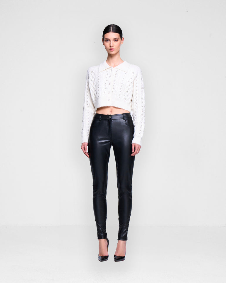 Silvian Heach Cardigan crop con strass Italy