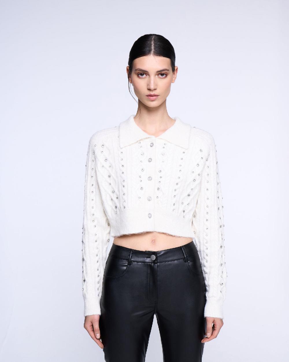 Silvian Heach Cardigan crop con strass Italy