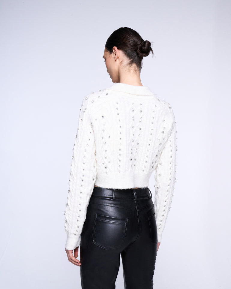 Silvian Heach Cardigan crop con strass Italy