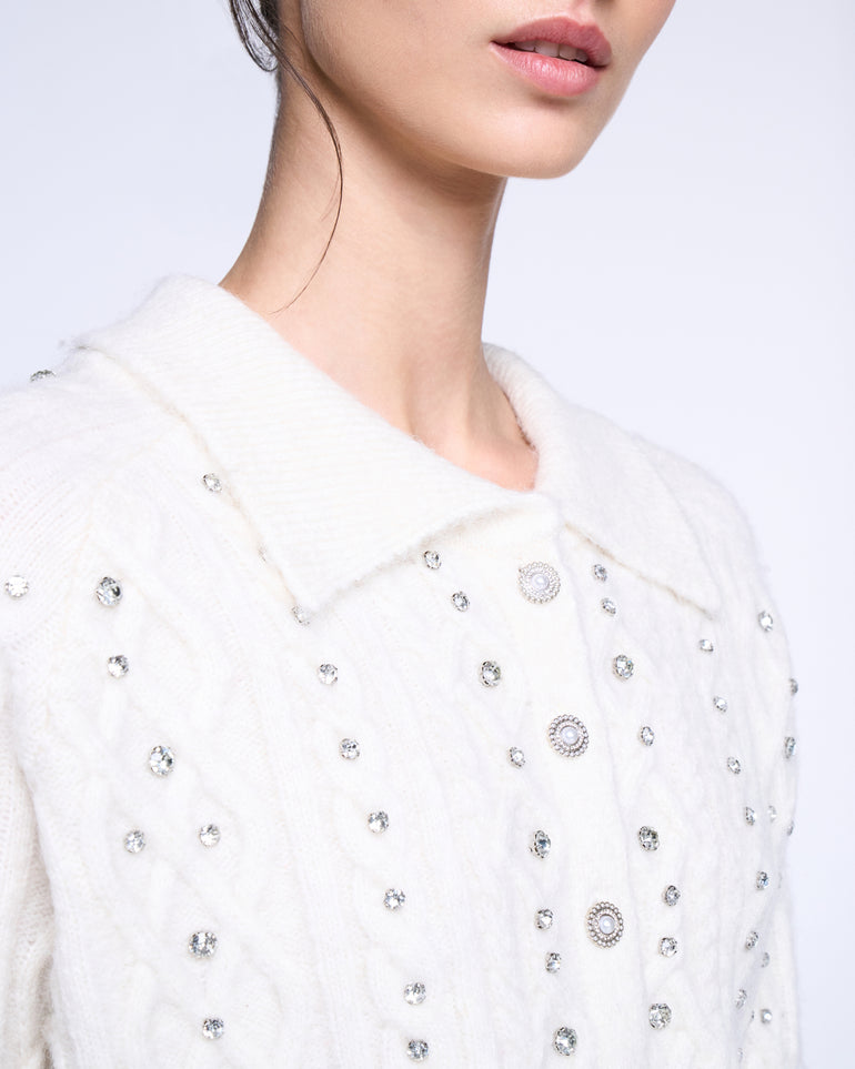 Silvian Heach Cardigan crop con strass Italy