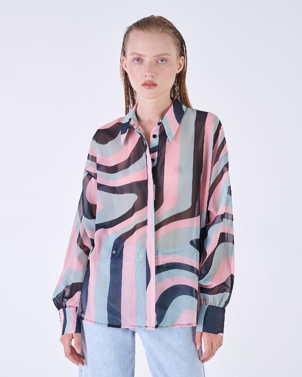 Silvian Heach Camicia semitrasparente multicolor Sconto
