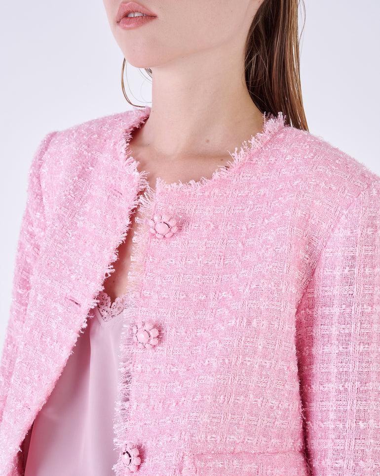 Silvian Heach Blazer corto in bouclé con frange Negozio