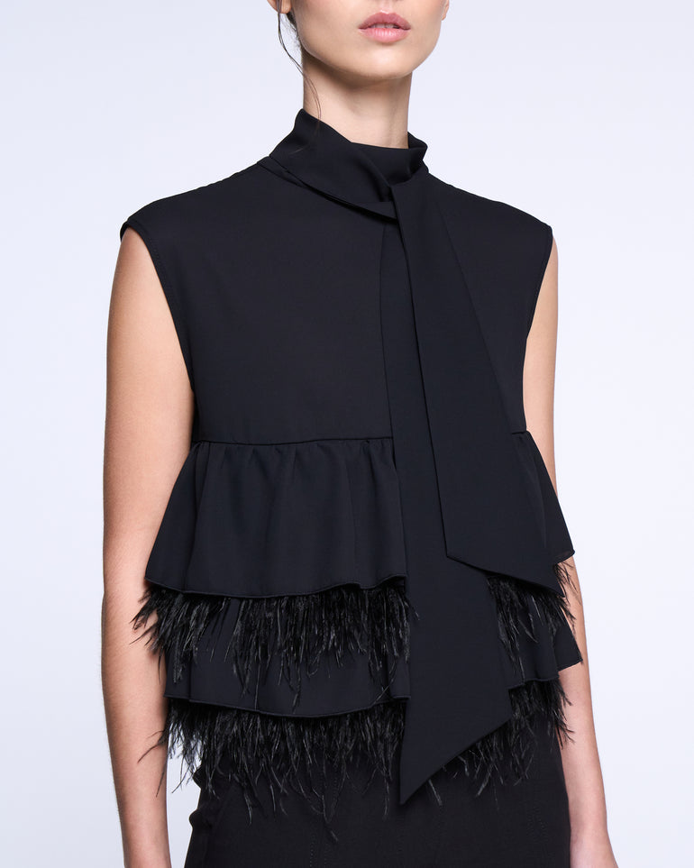 Silvian Heach Blusa con balze e piume Spedizione Gratuita