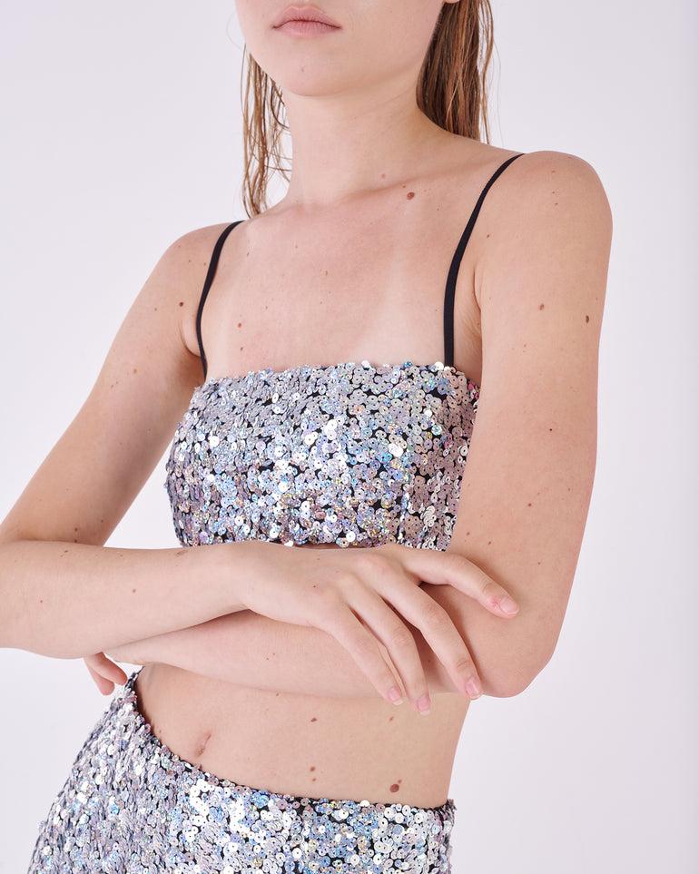 Silvian Heach Top crop con paillettes Qualità Garantita
