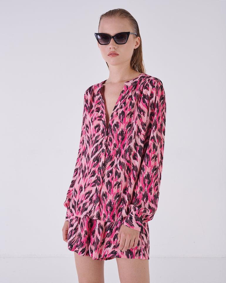 Silvian Heach Camicia maculata con maniche a sbuffo Sottocosto