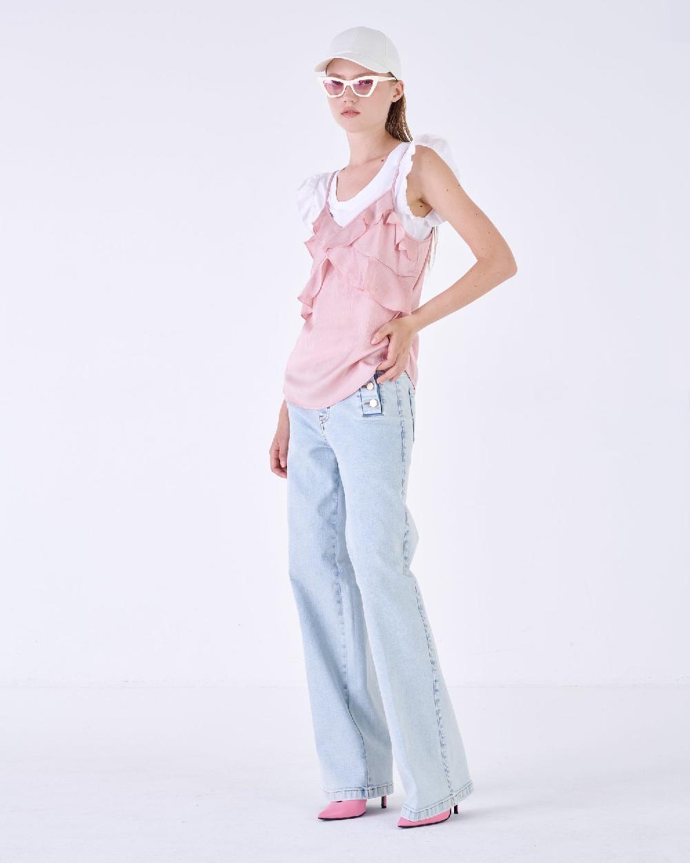 Silvian Heach Canotta con ruches Super sconto