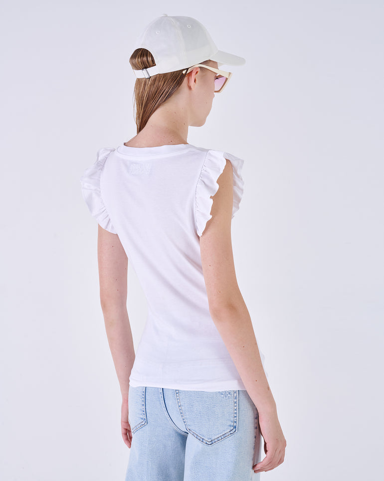 Silvian Heach Canotta con ruches Super sconto