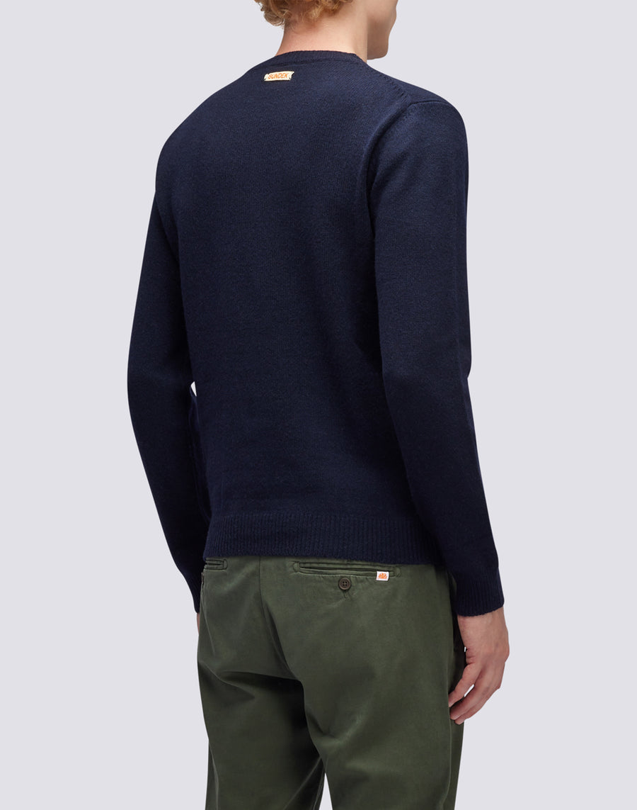 Sundek maglione a girocollo misto cashmere M352KIWS500-00700 Vendita Calda