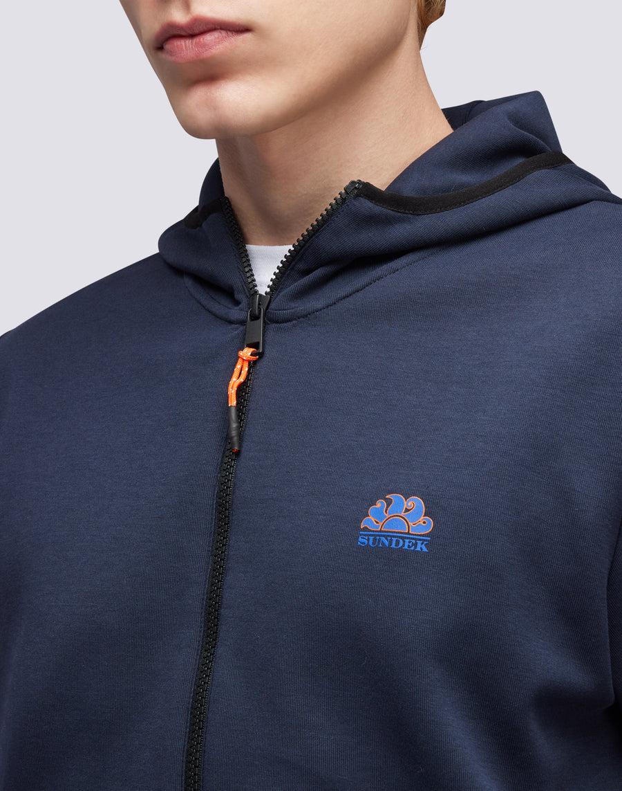 Sundek felpa full zip con cappuccio m411jhil400-00701 Vendita Economica