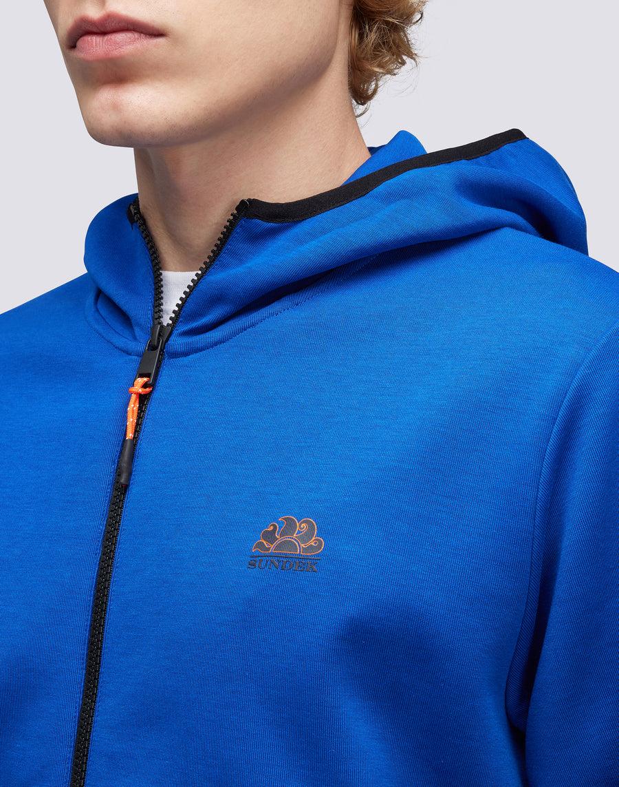 Sundek felpa full zip con cappuccio m411jhil400-00701 Online Outlet