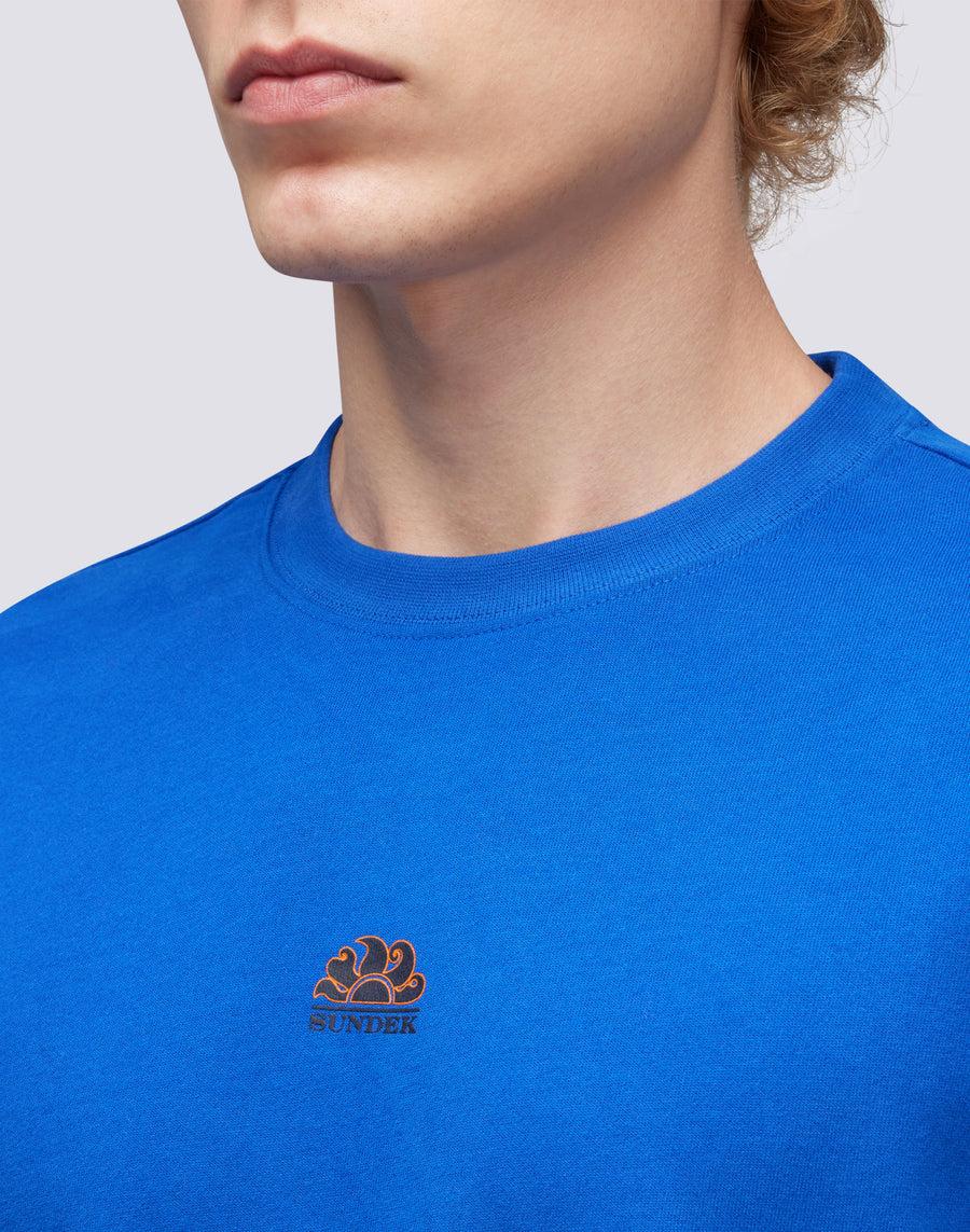 Sundek t-shirt girocollo in cotone con logo M667TEJS700-67501 Vendite Flash