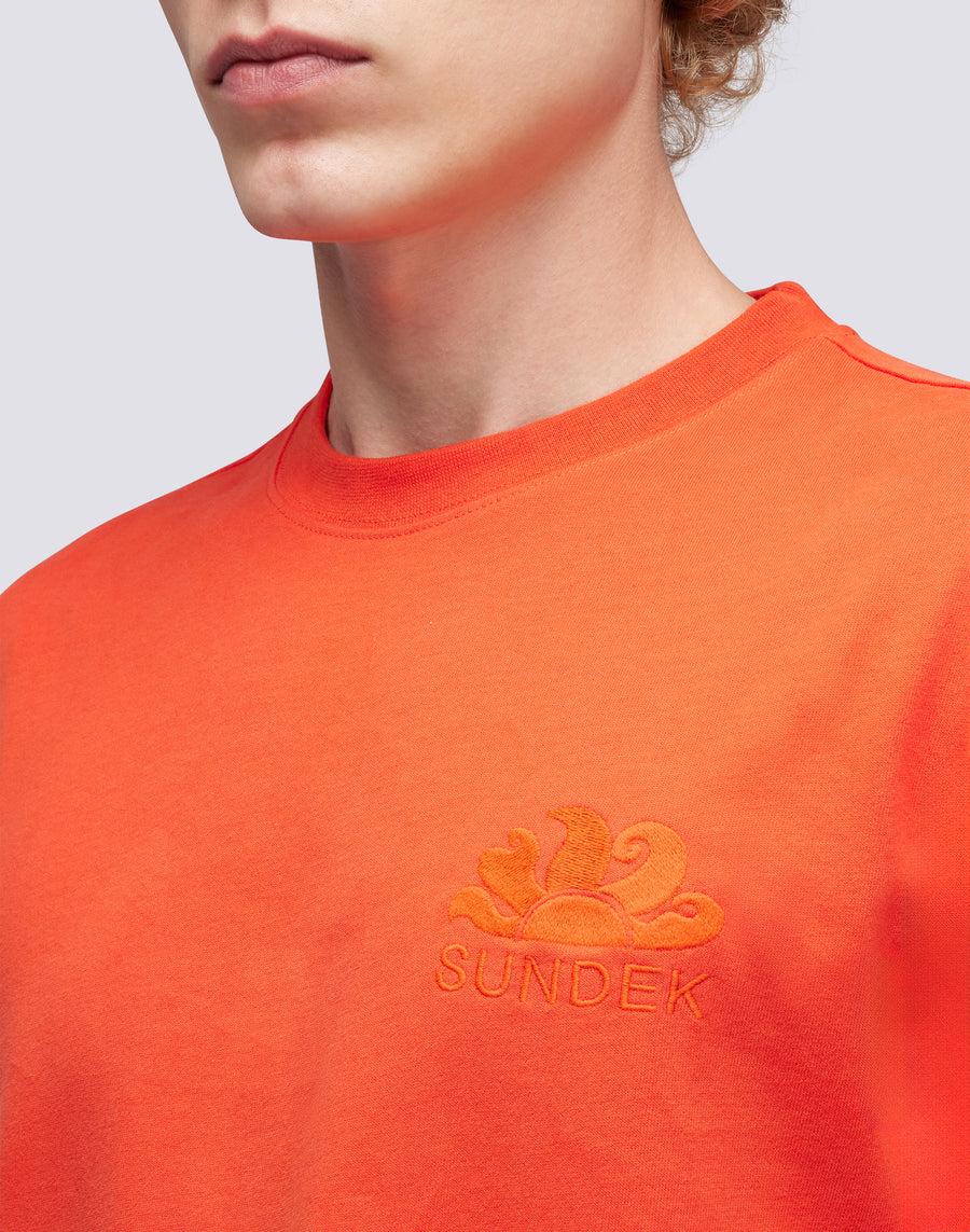 Sundek T-SHIRT GIROCOLLO CON LOGO RICAMATO M170TEJS700-A4200 In Saldo