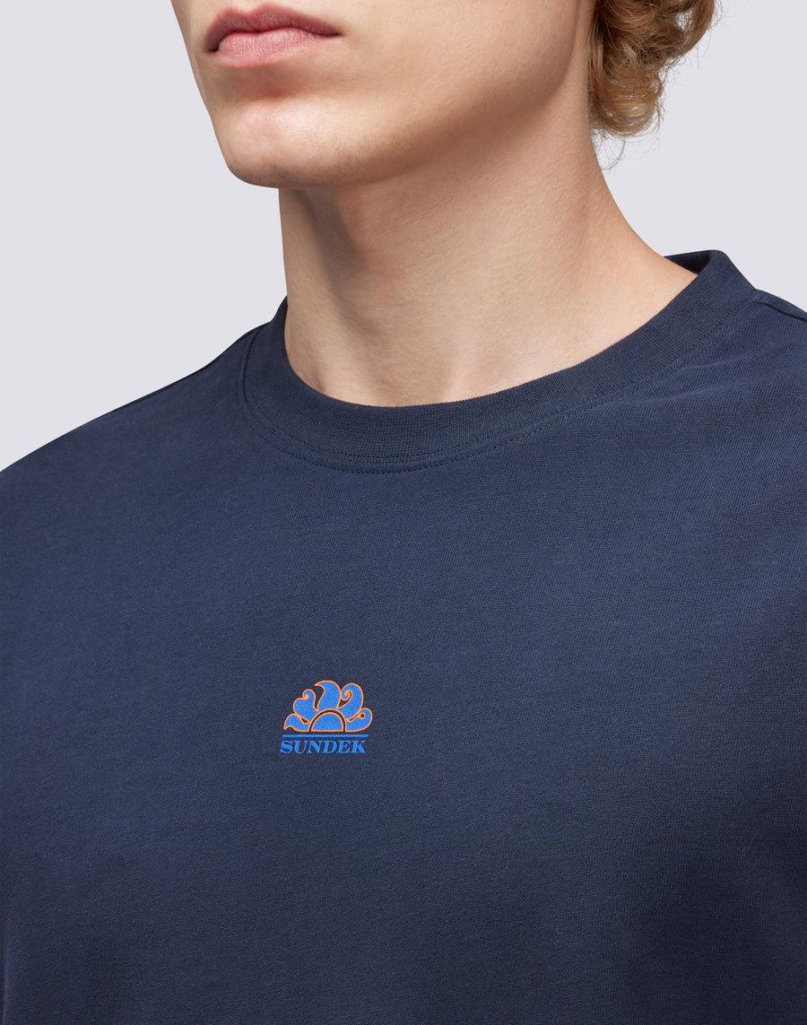 Sundek t-shirt girocollo in cotone con logo M667TEJS700-00701 Moda