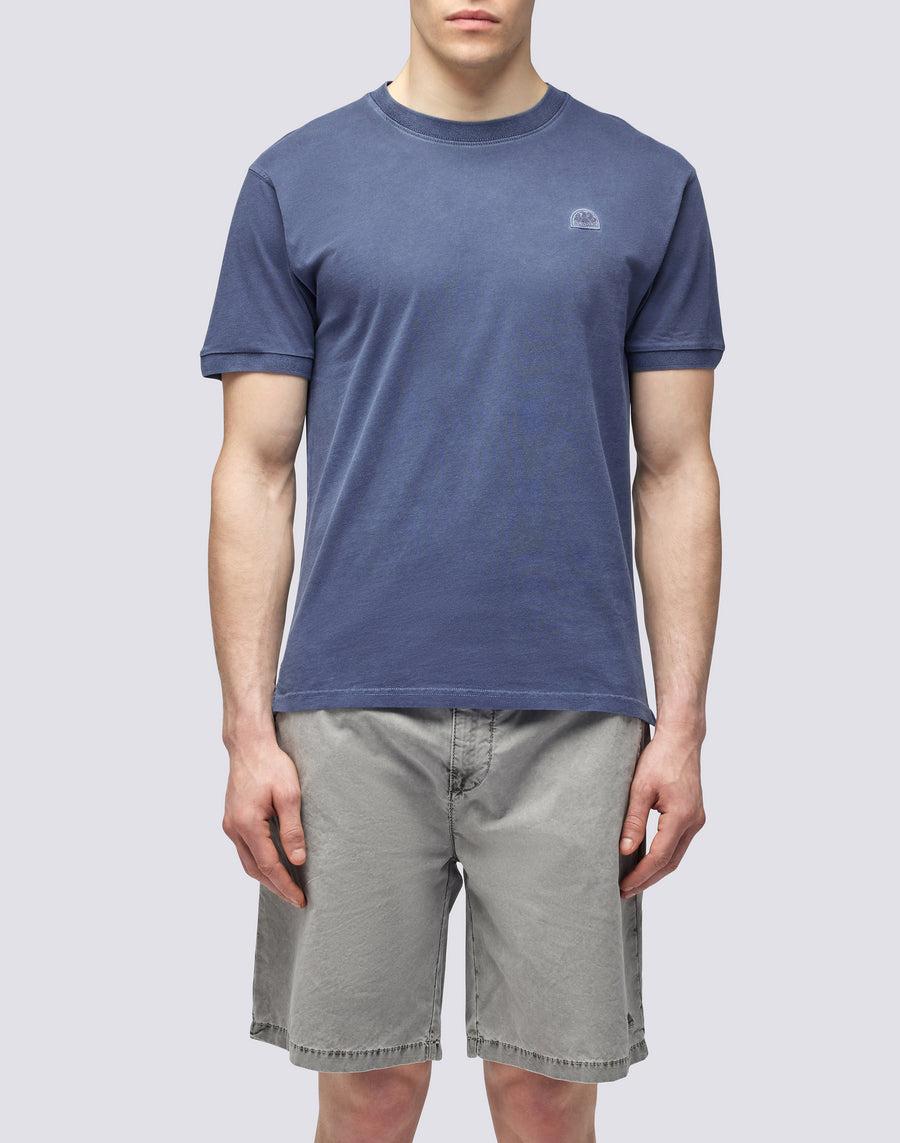 Sundek T-SHIRT NEW DEY GIROCOLLO TINTO CAPO CON LOGO m108tej78tc-00701 Saldi
