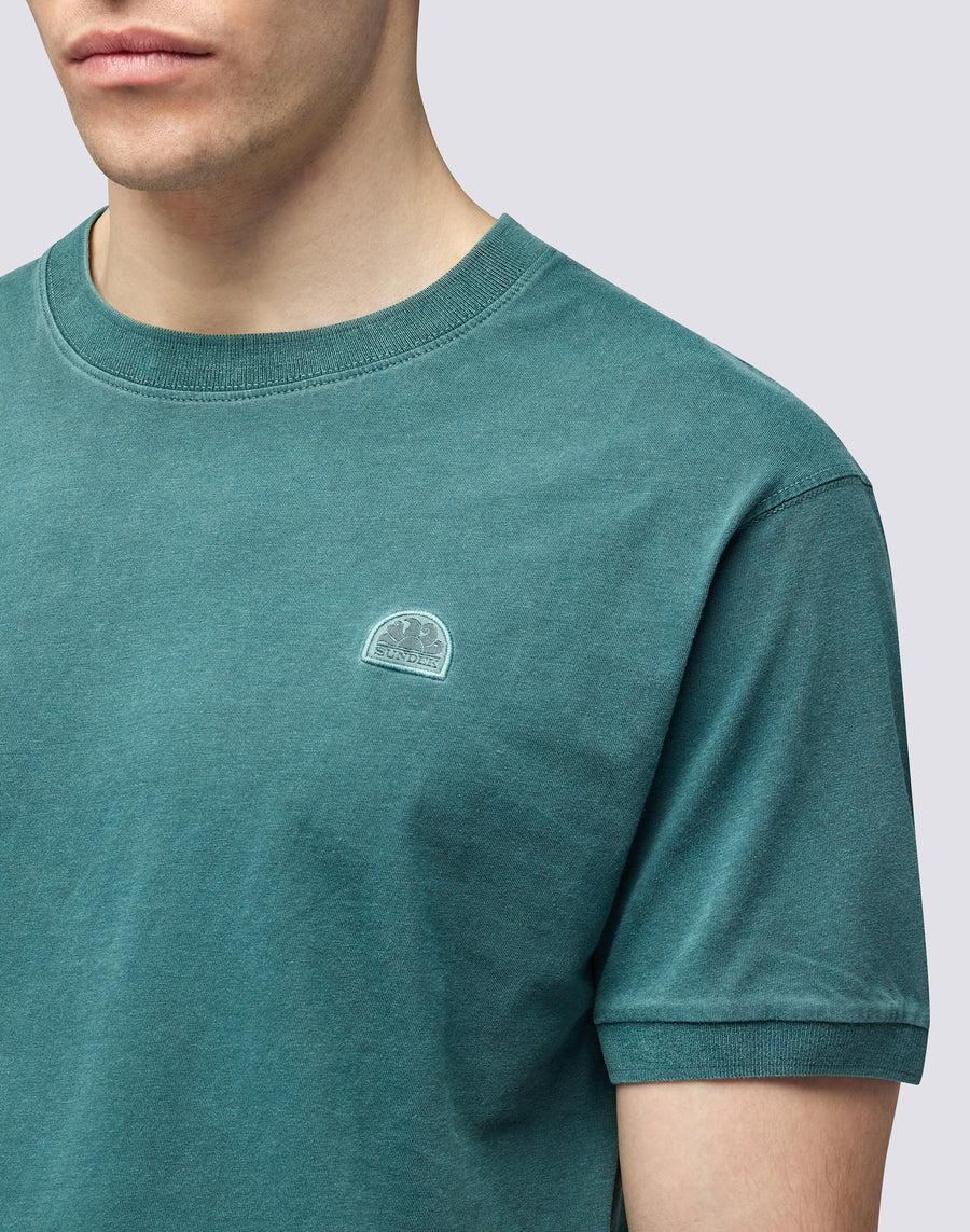 Sundek T-SHIRT NEW DEY GIROCOLLO TINTO CAPO CON LOGO m108tej78tc-86301 Economico