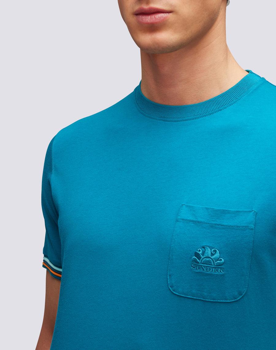 Sundek T-SHIRT FINN GIROCOLLO CON TASCHINO m775tej7800-01203 Offerte