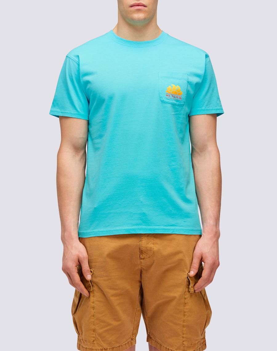 Sundek T-SHIRT NEW HERBERT GIROCOLLO CON MAXI-LOGO m028tej7800-05200 In Linea