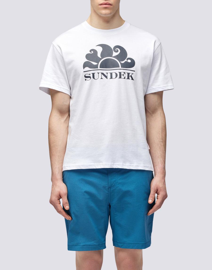 Sundek T-SHIRT GIROCOLLO CON STAMPA LOGO m021tej7800-00607 Vendite Flash