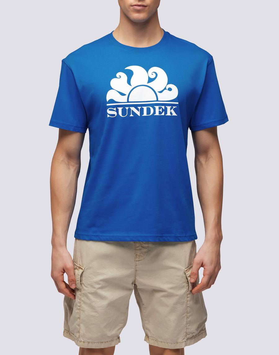 Sundek T-SHIRT GIROCOLLO CON STAMPA LOGO m021tej7800-a2201 Italy
