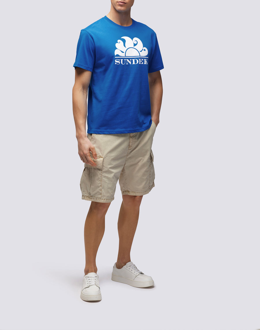 Sundek T-SHIRT GIROCOLLO CON STAMPA LOGO m021tej7800-a2201 Italy