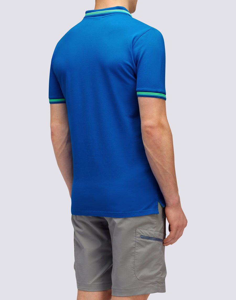 Sundek POLO BRICE IN COTONE PIQUET CON DETTAGLI TRICOLOR m779plj6500-a2201 Nuovo