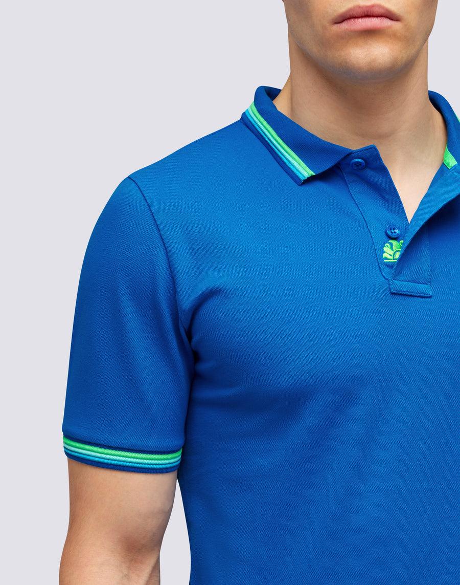 Sundek POLO BRICE IN COTONE PIQUET CON DETTAGLI TRICOLOR m779plj6500-a2201 Nuovo