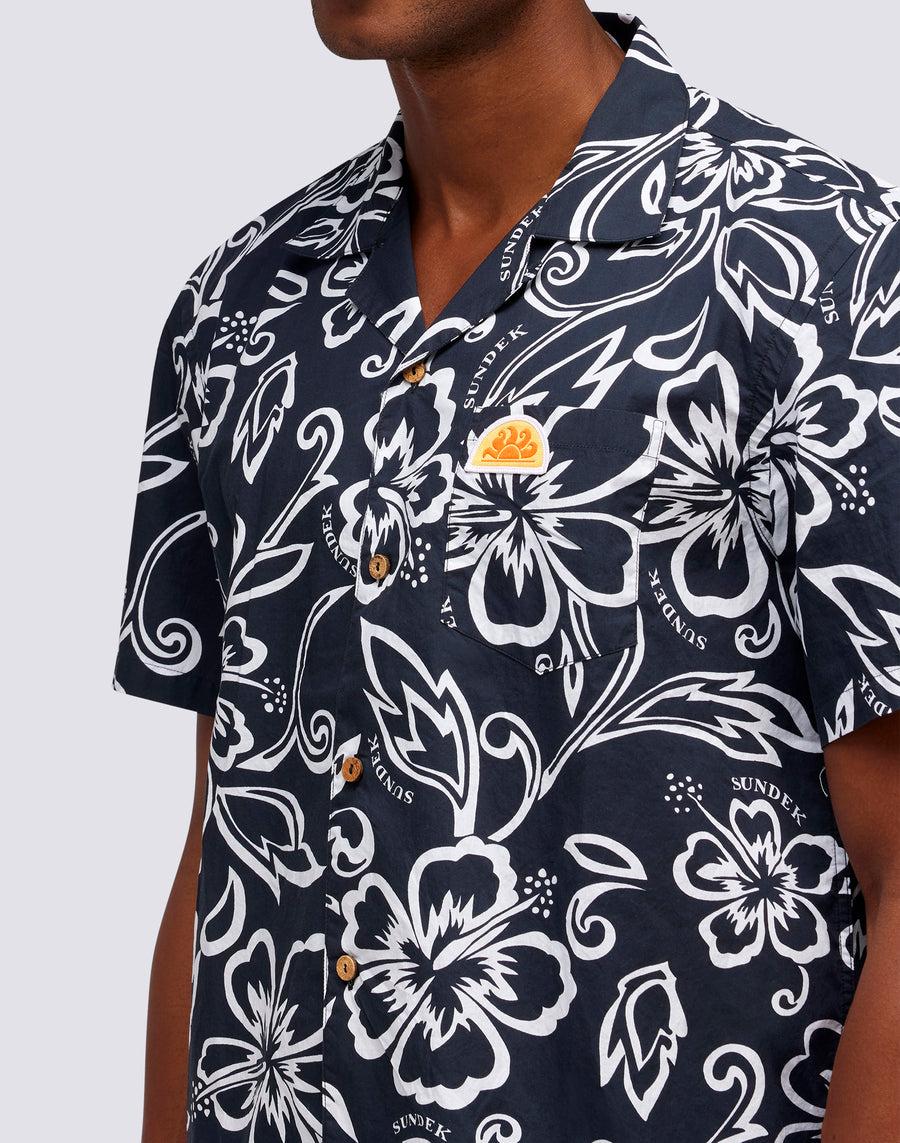 Sundek CAMICIA CON STAMPA HIBISCUS VINTAGE m817shmu1ia-661ia Moda