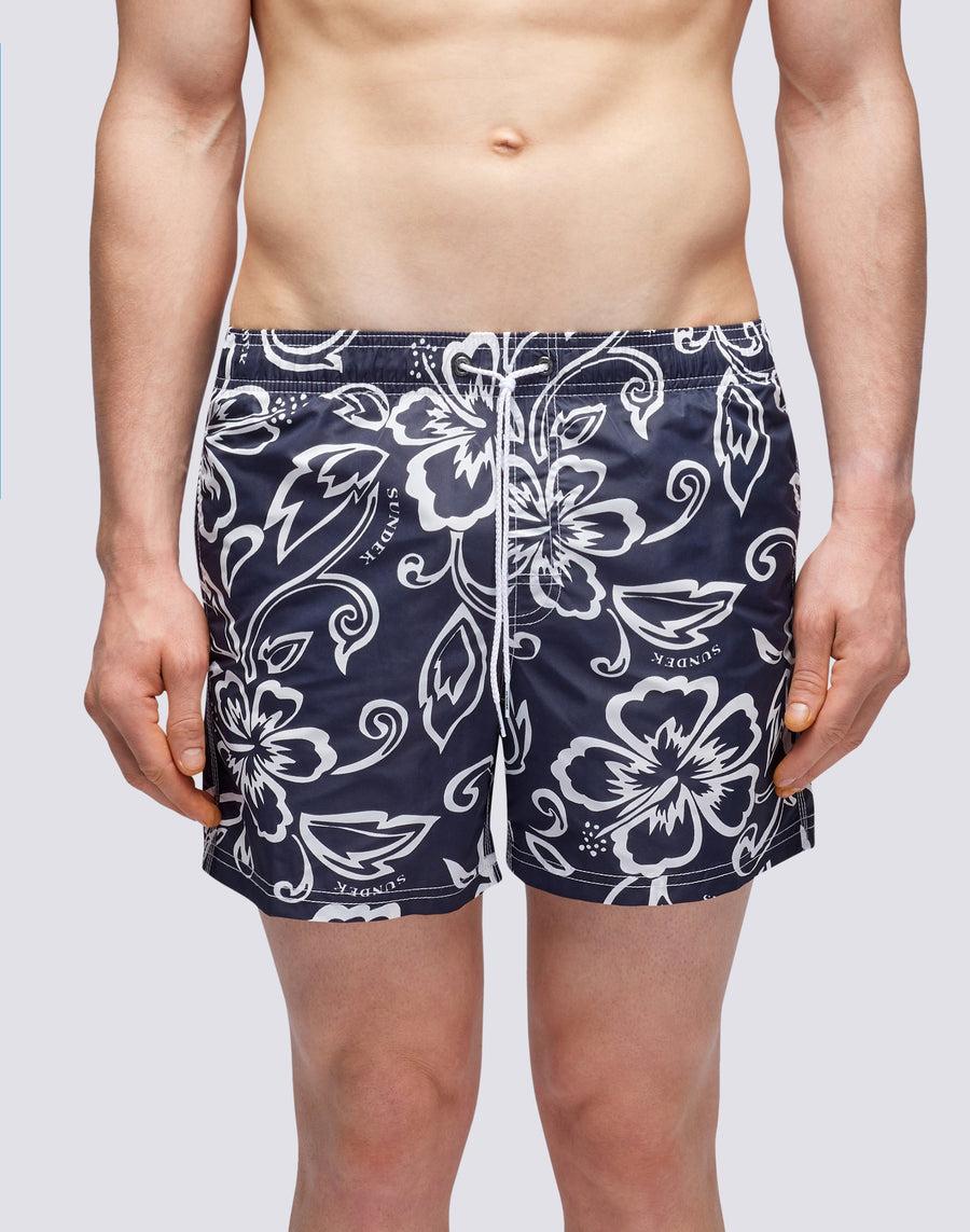 Sundek COSTUME A PANTALONCINO CORTO VITA ELASTICATA STAMPA ARCHIVE HIBISCUS m504bdta1ia-661ia Italy