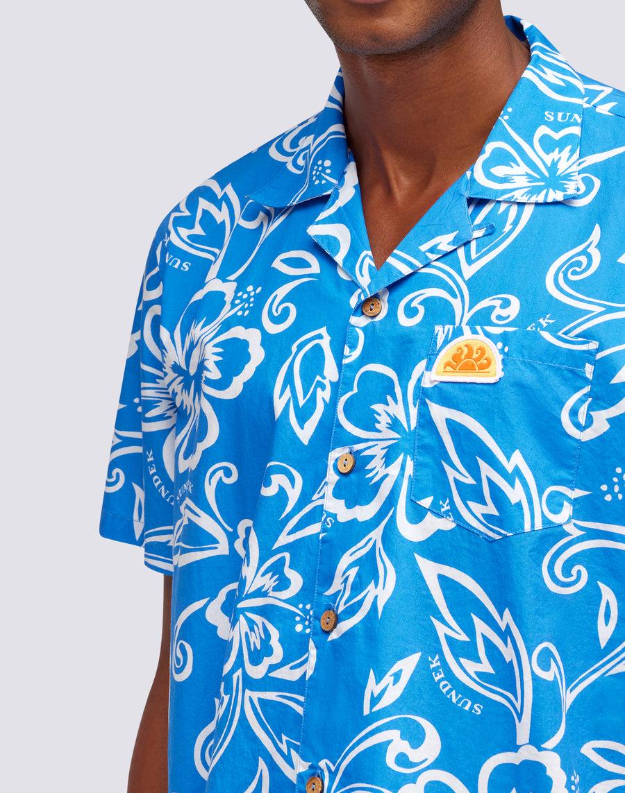 Sundek CAMICIA CON STAMPA HIBISCUS VINTAGE m817shmu1ia-616ia Italia