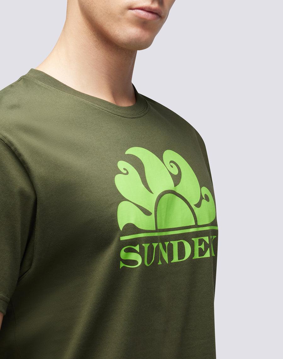 Sundek T-SHIRT GIROCOLLO CON STAMPA LOGO m021tej7800-30204 Vendita