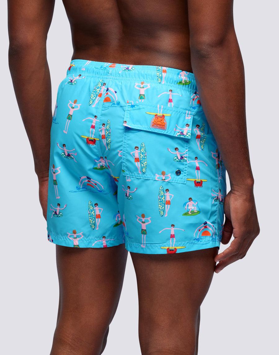 Sundek costume da bagno corto a vita elasticata microstampa beach boy m633bdrt4bg-006bg Promozione Limitata